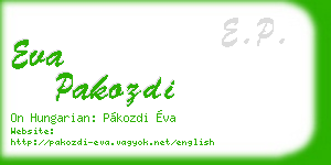 eva pakozdi business card