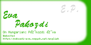 eva pakozdi business card